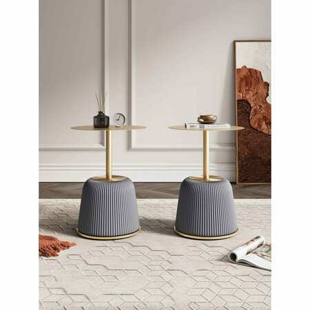 MANHATTAN COMFORT Anderson End Table 1.0 in Grey - Set of 2 2-ET004-GY